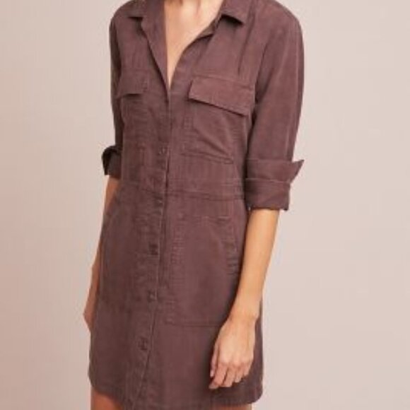Cloth and Stone long-sleeve utility shirt dress- Charcoal size M - Picture 1 of 4